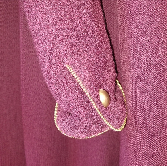 Louis Dell Olio burgundy maroon skirt set wool blend vintage zipper around edges - Picture 8 of 9